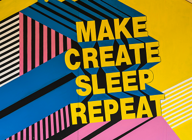Make Create Sleep Repeat typography
